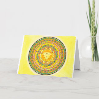 Solar Plexus Chakra Mandala Greeting Card