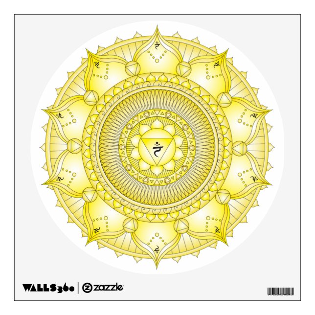 Solar Plexus Chakra Yellow Mandala Wall Decal (Front)