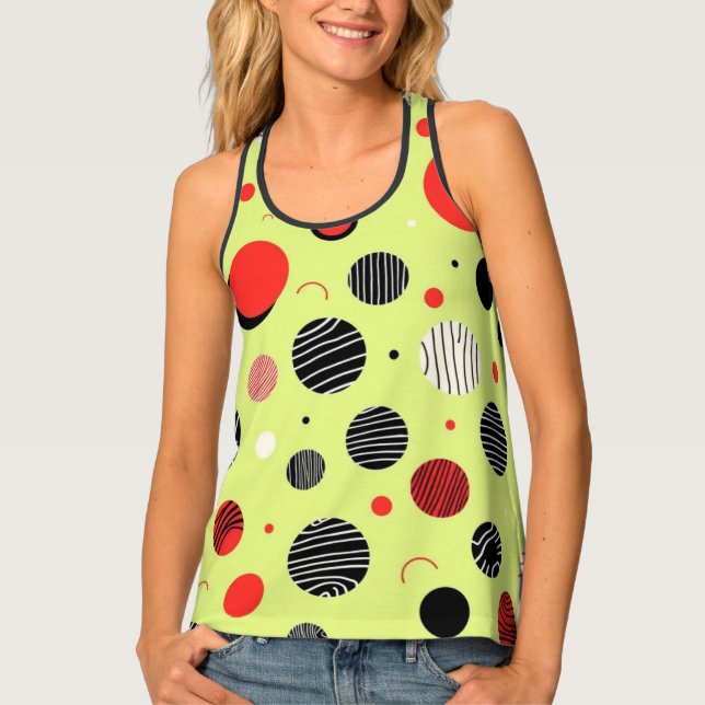 Solar Pop Abstract Geometric Tank Top (Front)