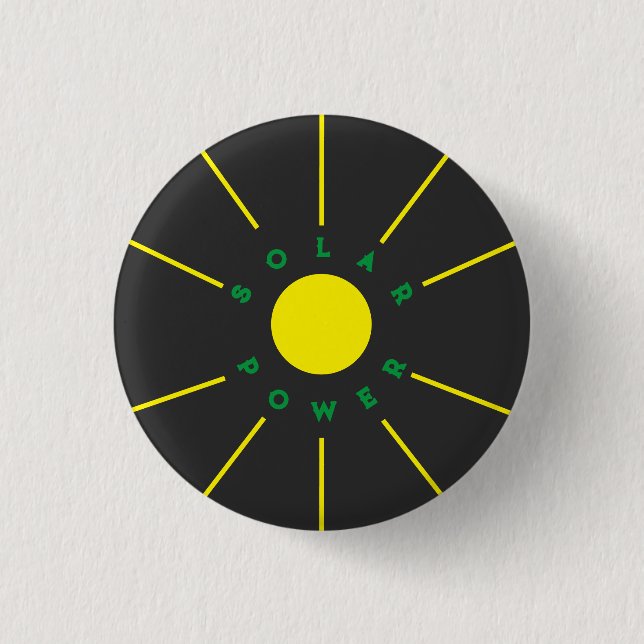 Solar Power Badge Button (Front)