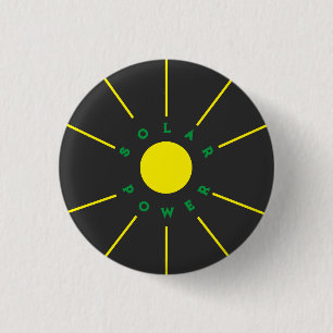 Solar Power Badge Button