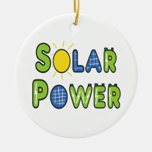Solar Power Ceramic Ornament