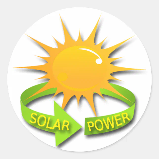 SOLAR POWER CLASSIC ROUND STICKER | Zazzle