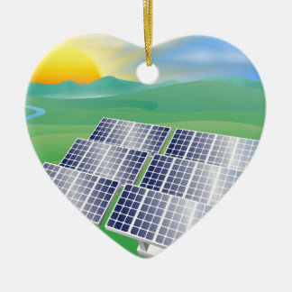 Solar power energy illustration ceramic ornament