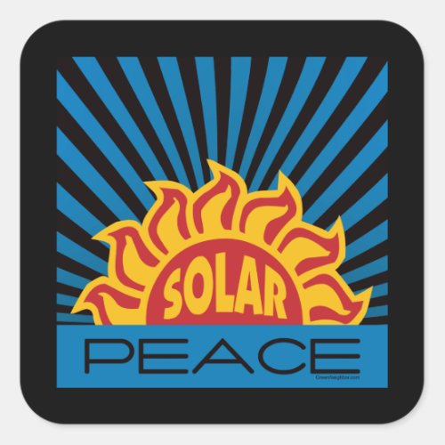 Solar Power Energy World Peace Environment Square Sticker