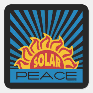 Solar Power Energy World Peace Environment Square Sticker