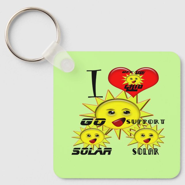 Solar Power Gifts and Promotional Products T-shirt Keychain (Front)