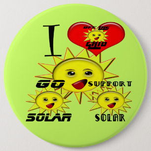 Solar Power Gifts and Promotional Products T-shirt Pinback Button