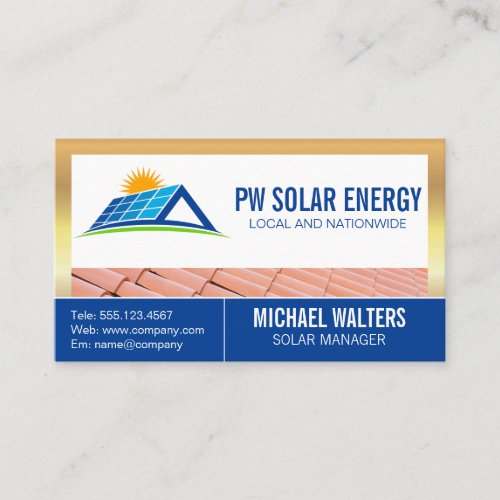 Solar Power  Home Tech Logo Business Card