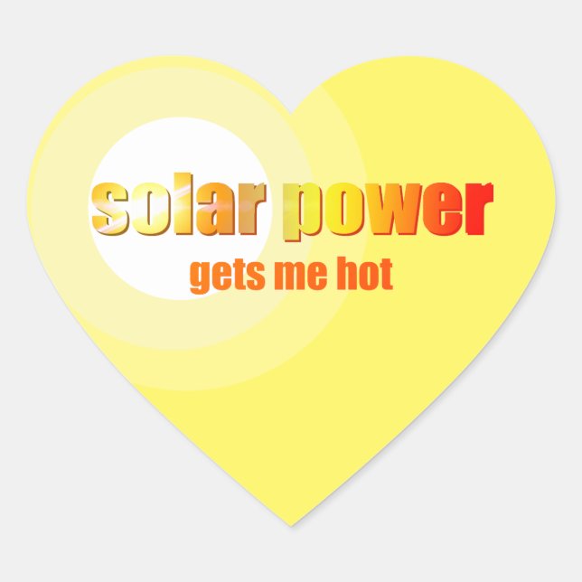 Solar Power Hot! Heart Sticker (Front)