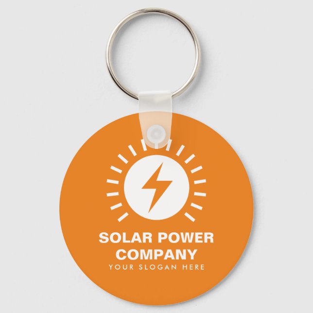 Solar power keychain with custom business name (Front)