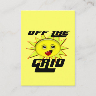 Solar Power Off-Grid Cute Cheerful Sun Design Business Card