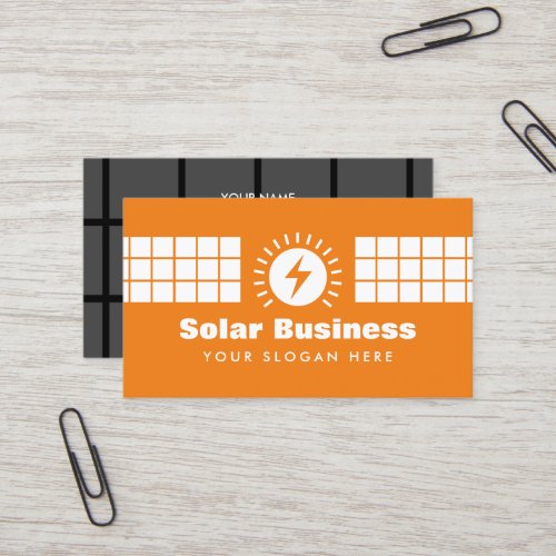 Solar power panel design business card template