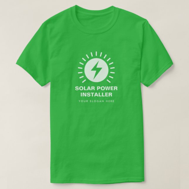 Solar power panel installer business employee T-Shirt (Design Front)