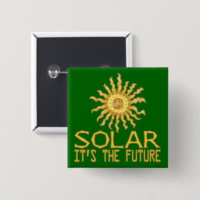 Solar Power Pinback Button (Front & Back)