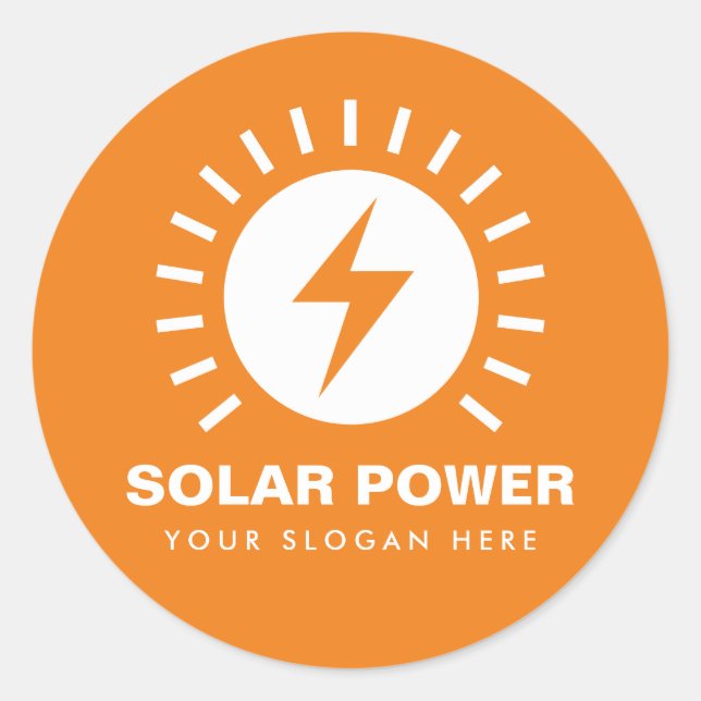Solar power stickers with custom business name (Front)