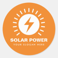 Solar power stickers with custom business name