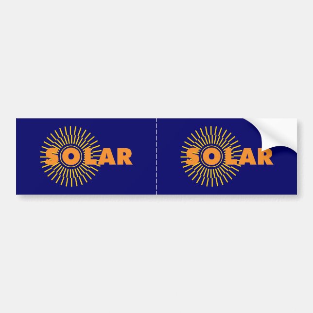 Solar Power Sun Bumper Sticker (Front)
