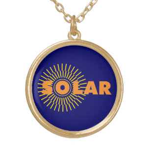 Solar Power Sun Gold Plated Necklace