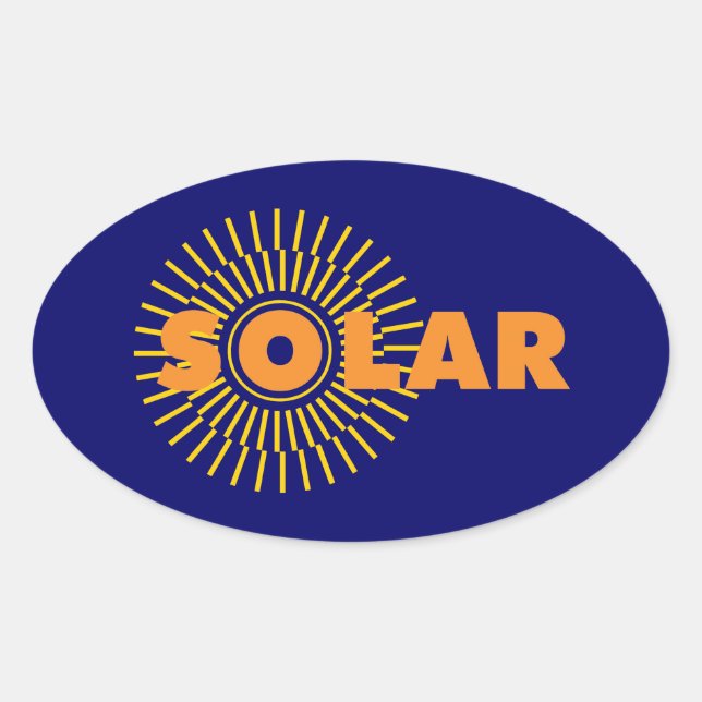 Solar Power Sun Oval Sticker (Front)