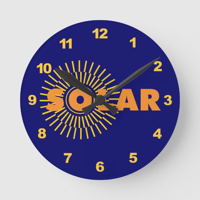 Solar Power Sun Round Clock (Front)