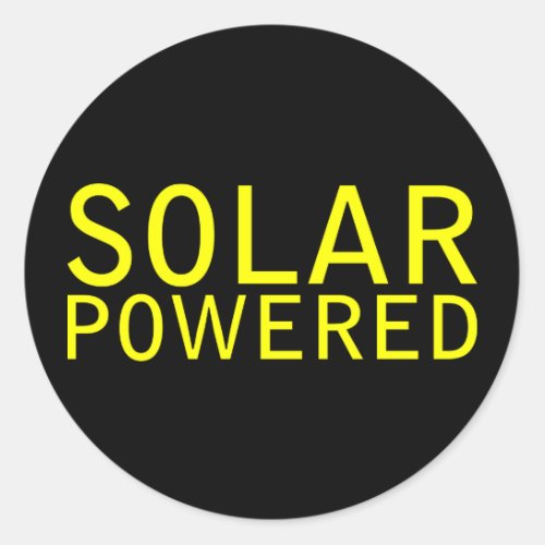 solar powered classic round sticker