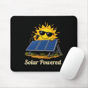 Solar Powered Cute Sun & Solar Panels Mouse Pad