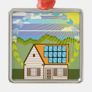 Solar Renewable Energy Eco Efficient Metal Ornament
