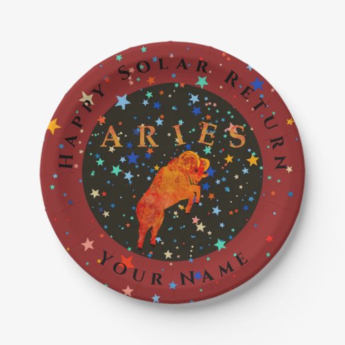 Solar Return Aries zodiac birthday Paper Plate