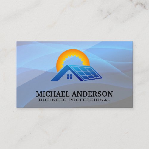 Solar Roofing Logo Business Card