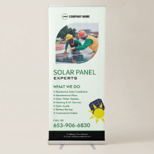 Solar Services Custom Vertical Retractable Banner