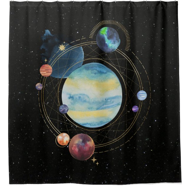 Solar Sistem Shower Curtain (Front)