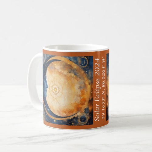 Solar Solstice GPS Coordinates Sun Moon Coffee Mug