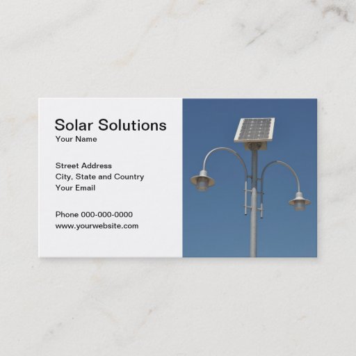 Customizable Solar Solutions Business Card