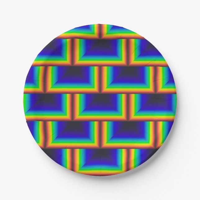 Solar spectrum square scales paper plates (Front)