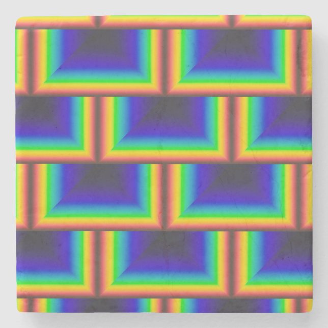 Solar spectrum square scales stone coaster (Front)