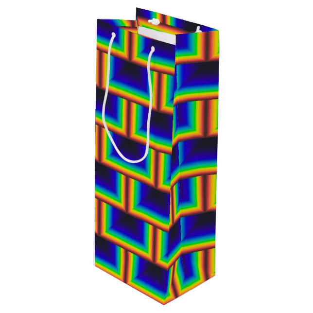 Solar spectrum square scales wine gift bag (Front Angled)