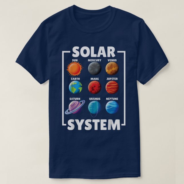 Solar Star System Planet Science Astronomy Lovers  T-Shirt (Design Front)