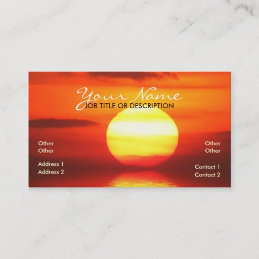 Customizable Solar Sun Business Card