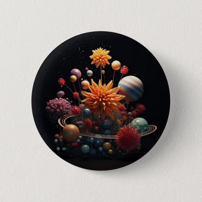 Solar System 6cm Round Badge Button (Front)