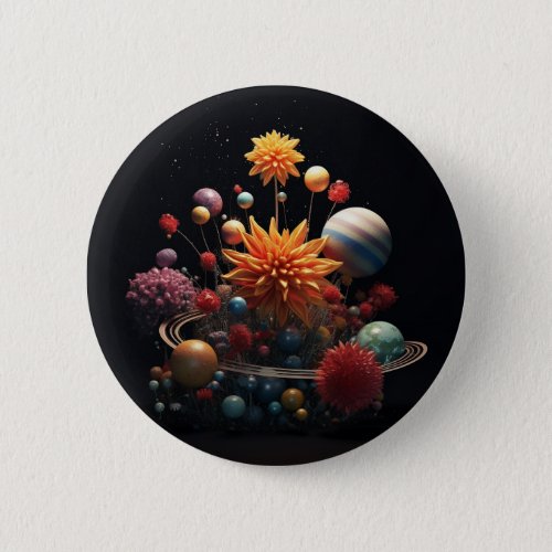 Solar System 6cm Round Badge Button