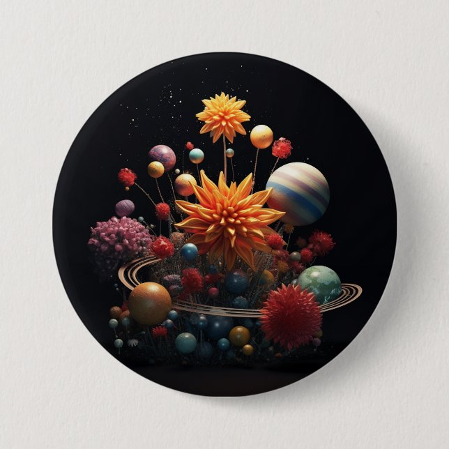Solar System 7.5cm Round Badge Button (Front)