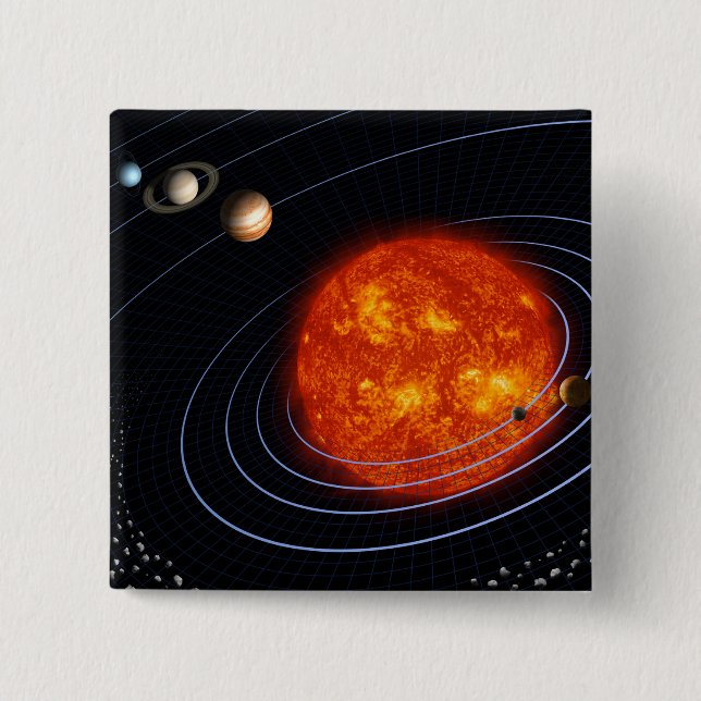 Solar System 8 Pinback Button (Front)
