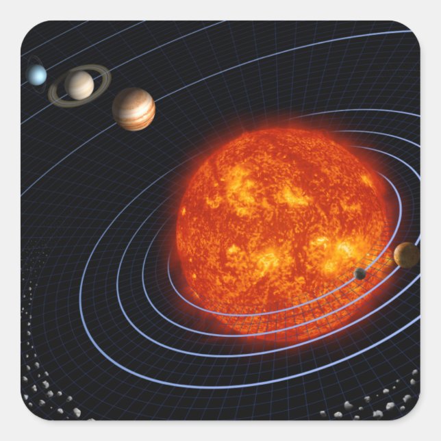 Solar System 8 Square Sticker (Front)