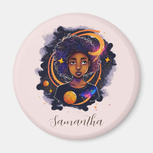 Solar System Afro Woman Magnet