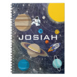 Solar System, Astronaut And Spaceship Notebook at Zazzle