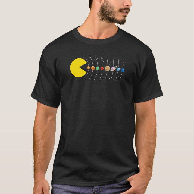 Solar System Astronauts Space Video Games T-Shirt (Front)