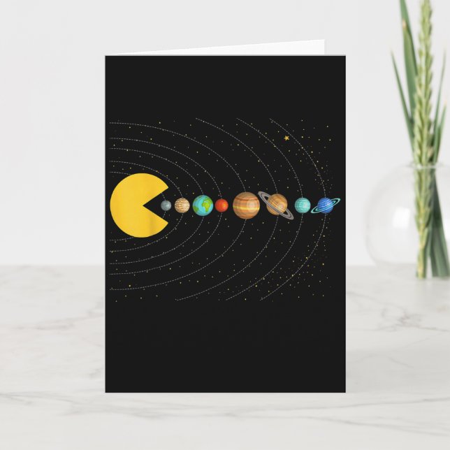 Solar System Astronomy Space Video Games Funny Gra Card (Front)