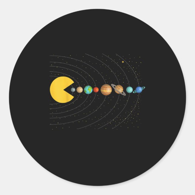 Solar System Astronomy Space Video Games Funny Gra Classic Round Sticker (Front)