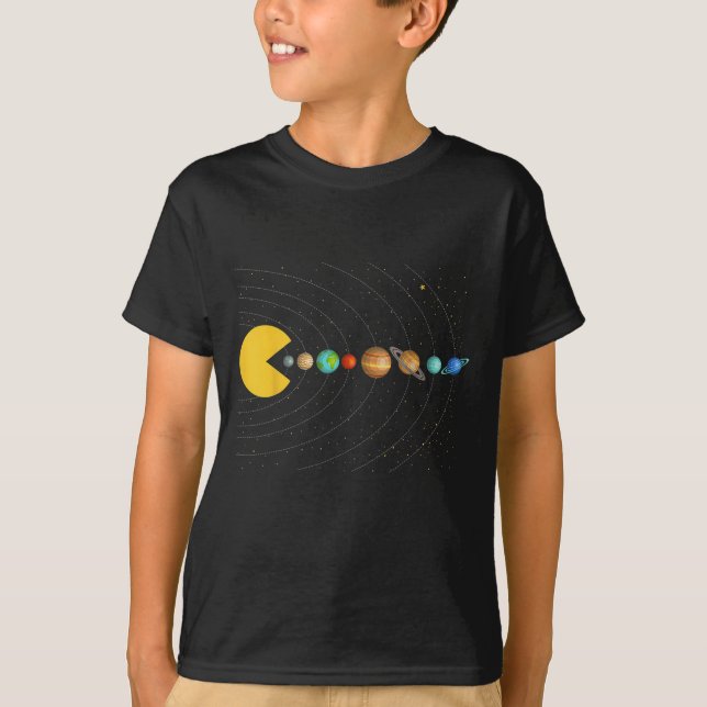 Solar System Astronomy Space Video Games Funny Gra T-Shirt (Front)